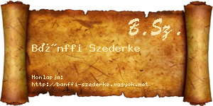 Bánffi Szederke névjegykártya
